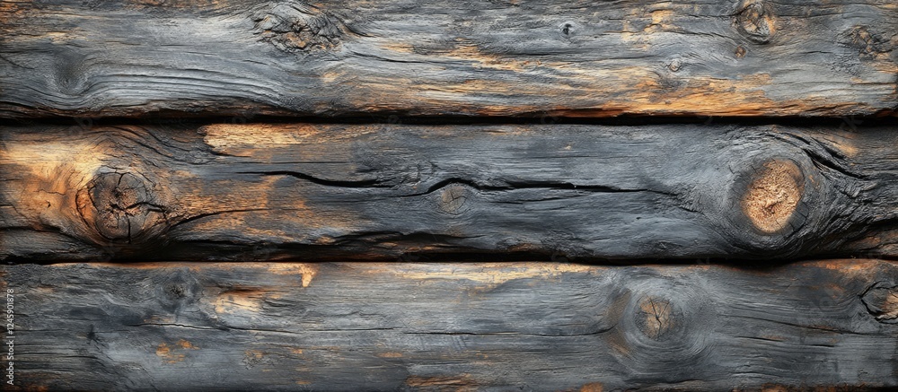 Poster weathered gray wooden boards texture with horizontal orientation for rustic backgrounds and design e