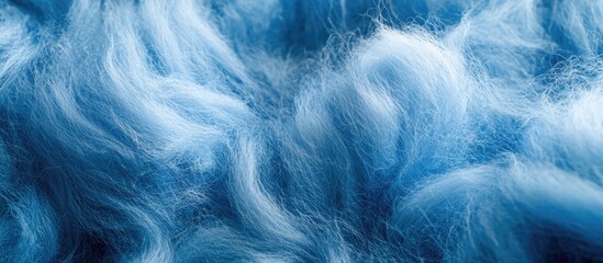Blue fluffy wool texture close up for designers showcasing natural fibers in a seamless pattern ideal for textiles and fabric backgrounds.
