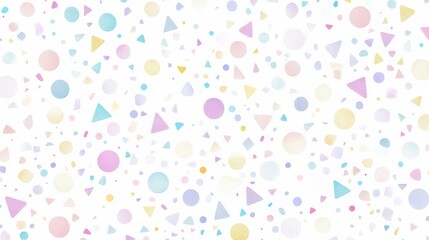 Pastel Confetti Pattern: A cheerful and playful pattern of pastel-colored circles and triangles scattered on a background. Perfect for adding a touch of fun and whimsy to your designs. 