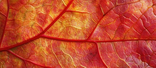 Obraz premium Vibrant autumn maple leaf showcasing intricate vein patterns and rich colors on a clean isolated background
