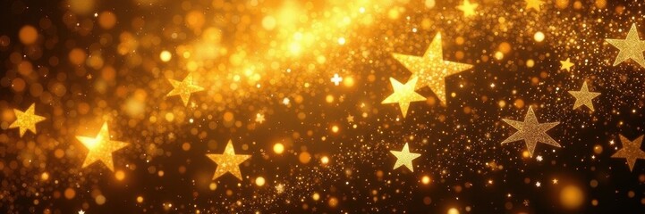 Golden abstract star pattern, elegant vector lines Seamless Christmas background for festive design , holiday, celebration, seamless