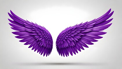 Obraz premium A pair of purple unfurl wings on white background with premium ghrphics featured design in vector and logo style for photography and other decorations 