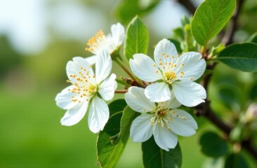 Fototapeta premium Blossoming apple tree branch
