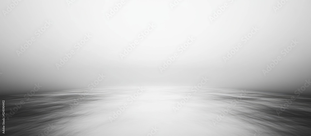 Poster serene black and white landscape with smooth gradient tones and an expansive empty area for creative