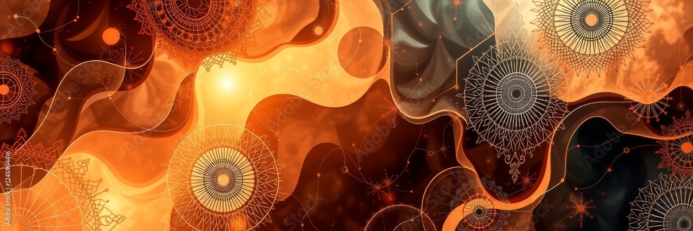 Poster Abstract warm background with intricate patterns