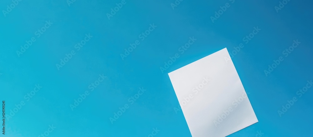 Poster Blank Letterhead Mockup Floating Against a Clear Blue Sky Ideal for Custom Text and Branding Applications with Ample Copyspace