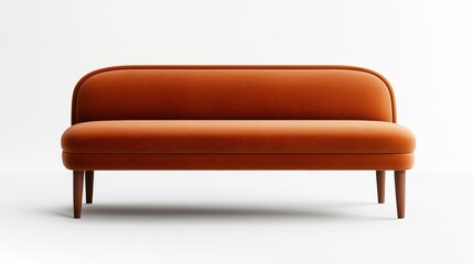 Sleek Low Velvet Bench with Rounded Edges for Modern Interiors