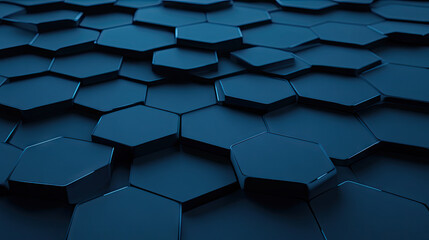 Abstract Dark Blue Hexagon Pattern Background