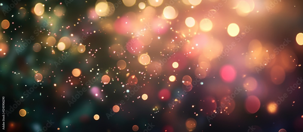 Aufkleber bokeh effect of vibrant christmas tree lights creating a festive and enchanting atmosphere during th