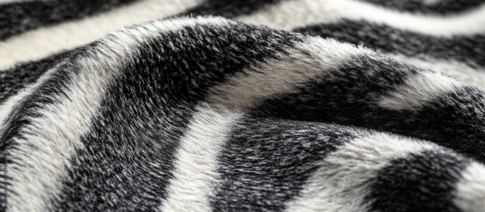 Poster soft textures of a black and white zebra patterned surface showcasing elegant fur detail and unique 