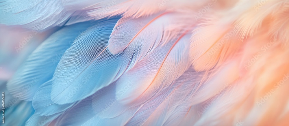 Poster soft pastel bird feather texture background with abstract blur effect ideal for art design and conte