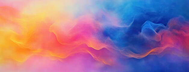 Obraz premium Abstract Watercolor Sky Background in Vibrant Blue Pink Yellow Colors with Swirling Patterns and Soft Gradients