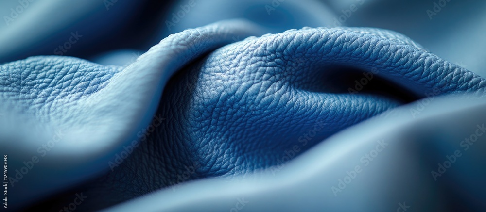 Aufkleber blue leatherette texture close-up for use as a stylish background in design projects and creative ap