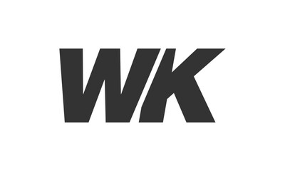 WK Techno Editable Font Logo For Corporate Branding. Bold, Futuristic Design With Unique Typographic Ideas. Minimal Custom Type And Dynamic Letter