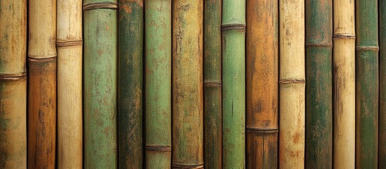Bamboo texture background with natural green and brown tones for design and decoration purposes
