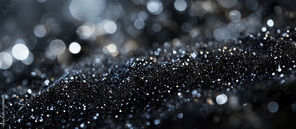 Poster elegant black bokeh background with sparkling lights suitable for design and creative projects