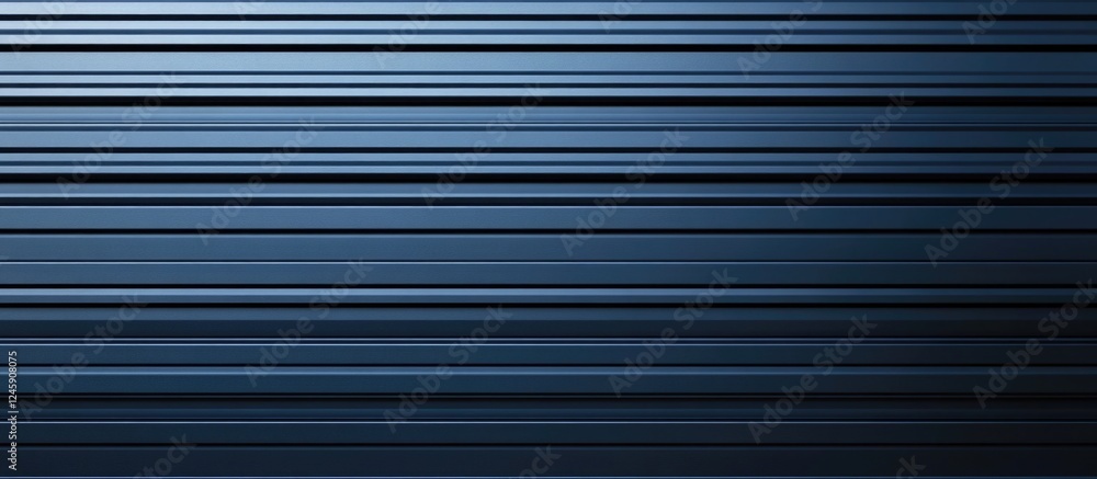 Poster blue metallic abstract background with horizontal stripes in varying shades for a modern and dynamic