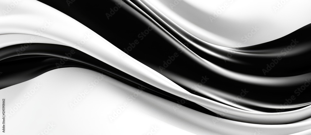 Poster abstract black and white wave texture creating a fluid background design ideal for modern graphic pr