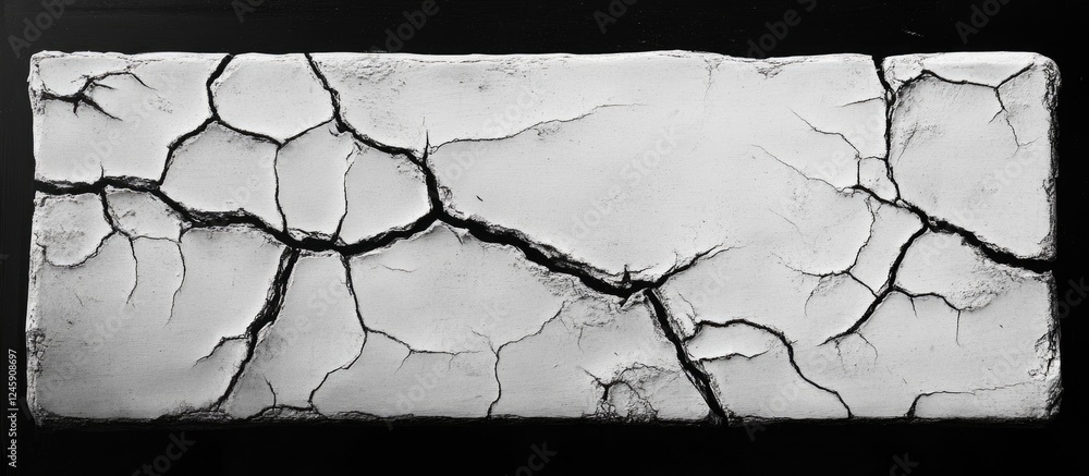 Aufkleber cracked black and white textured surface showcasing detailed macro patterns for design and backgroun