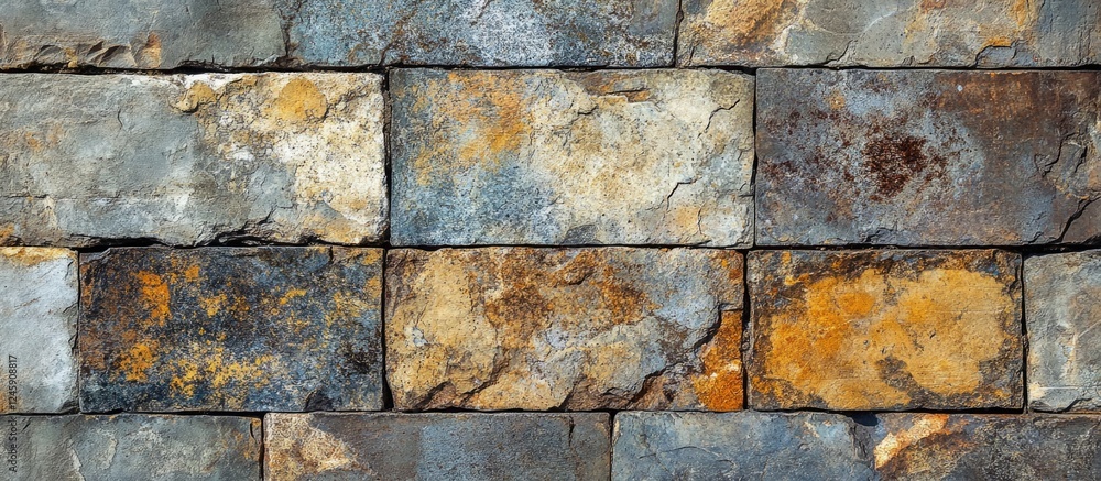 Poster texture of aged brick wall showcasing varied tones and patterns for architectural and design backgro