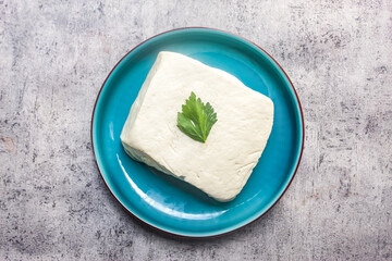 White tofu in a plate