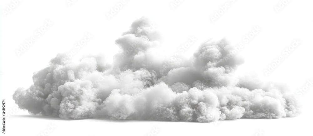 Poster fluffy white cloud isolated on a white background ideal for creative projects and text placement in 