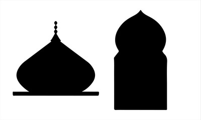 Islamic vector shape of a window or door arch. islamic shape illustration design blank islamic shape template frames. Elegant Islamic frame shape. Vector design Set.
