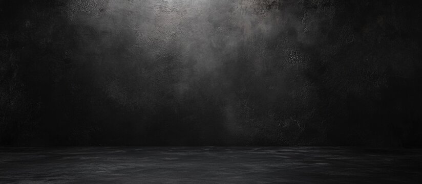 Elegant gradient black and gray studio background for product showcase with soft lighting and abstract wall design