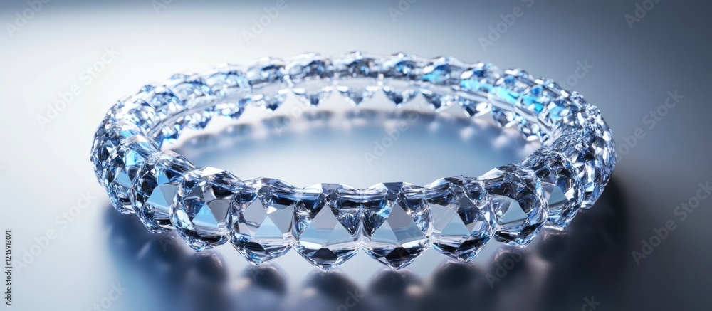 Poster elegant crystal bracelet showcasing intricate design and craftsmanship against a soft gradient backg