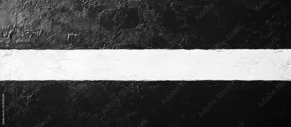 Poster abstract black and white image featuring two horizontal lines with a white line on top and a black b