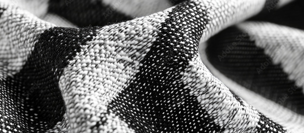 Poster black and white textured tablecloth fabric pattern for elegant design and textile backgrounds in mod