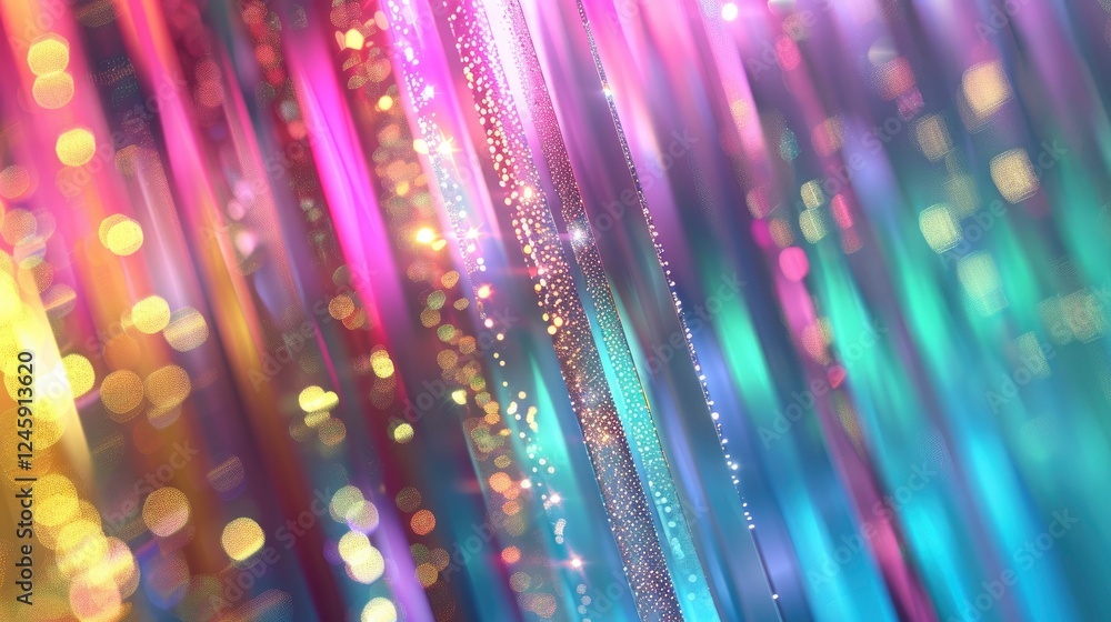 Poster abstract background with magic light rays and bokeh-defocused lights