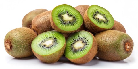 Fototapeta premium bunch of kiwi isolated on white back background