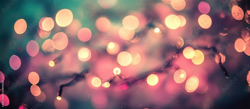 Poster bokeh lights creating a dreamy atmosphere on a soft pastel background for a serene and artistic visu