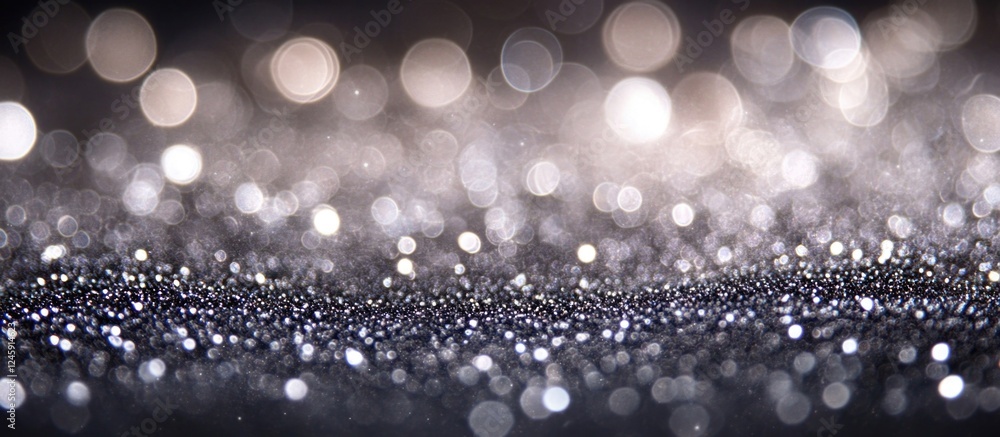 Aufkleber blue glitter bokeh circles creating a blurred abstract background with shimmering white and silver t