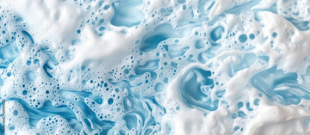 Poster frothy blue ocean wave surface creating a serene and natural background ideal for design and decorat