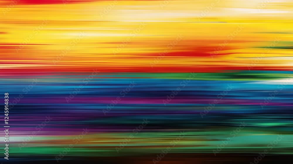 Poster vibrant abstract motion: dynamic brushstrokes in colorful canvas