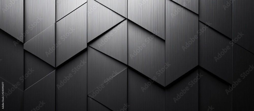 Poster elegant brushed aluminum background with a geometric pattern showcasing modern and industrial design