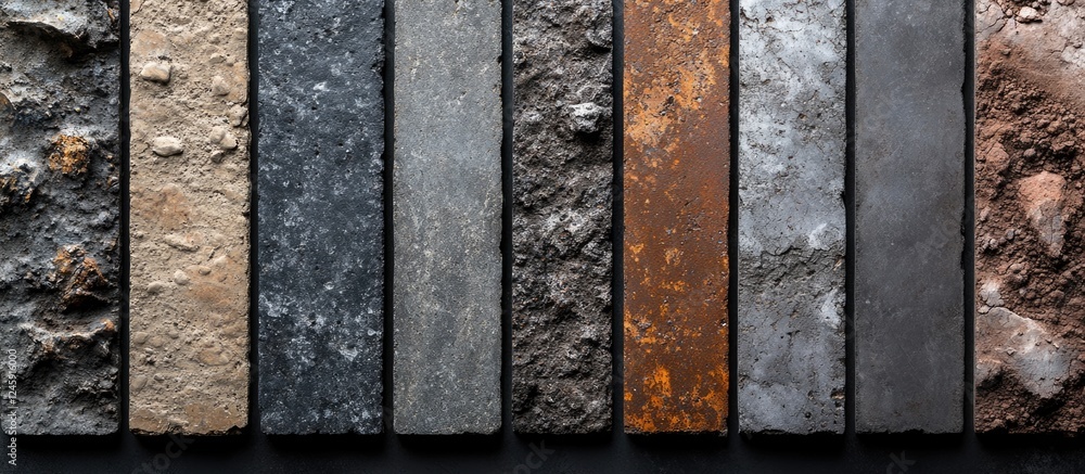 Poster various cement textures showcasing different finishes and colors suitable for architectural design a