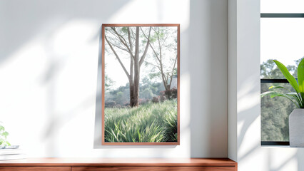 Fototapeta premium Panorama banner of tropical forest landscape illustrating environmental ecology sustainable energy Earth Day concepts wild wood scenic for spa and tourism wallpapers. concept as Panorama banner of tro