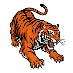 Obraz premium Furious Orange Tiger Illustration