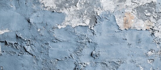 Fototapeta premium Rough blue concrete wall texture with peeling paint for industrial or artistic backgrounds