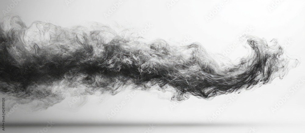 Poster abstract black smoke flowing against a light background creating an elegant and dramatic visual effe