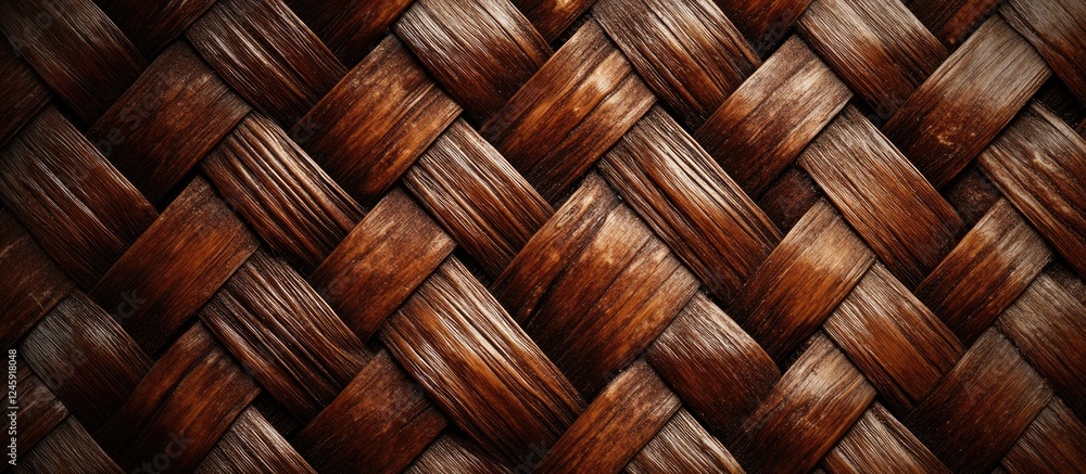 Poster textured brown wicker background showcasing intricate weaving patterns and rich wood tones for decor