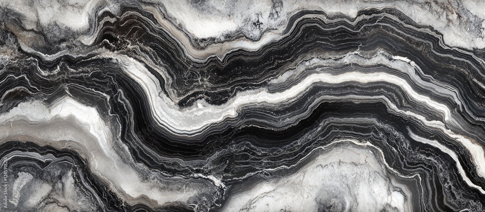 Aufkleber elegant black and white marble texture with flowing natural patterns ideal for sophisticated design 