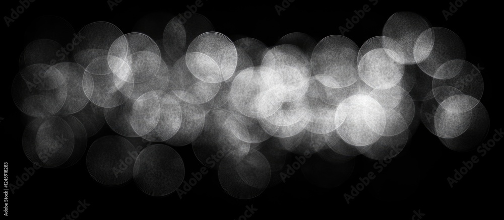 Poster bokeh light effects on a black textured background ideal for design and creative projects