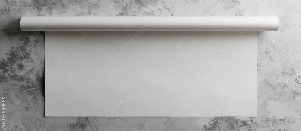 Aufkleber blank scroll paper on gray background for creative text or design illustrations