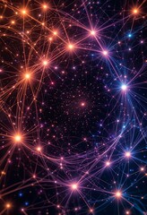 Fototapeta premium Abstract Network of Illuminated Nodes and Connections