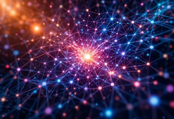 Abstract Network Of Interconnected Nodes And Lines