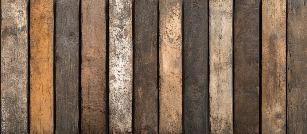 Poster textured brown wooden fence planks creating a rustic backdrop with varied shades and weathered finis